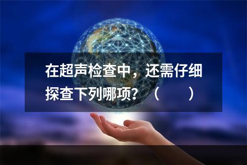 在超声检查中，还需仔细探查下列哪项？（　　）