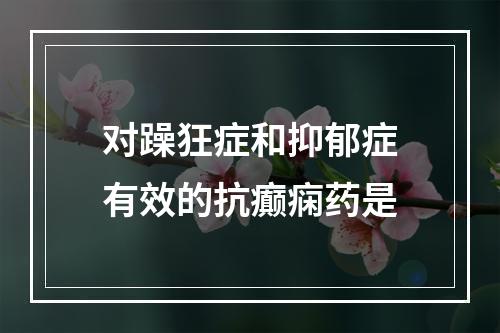 对躁狂症和抑郁症有效的抗癫痫药是