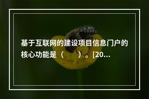 基于互联网的建设项目信息门户的核心功能是（　　）。[2010