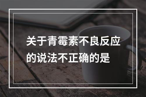 关于青霉素不良反应的说法不正确的是