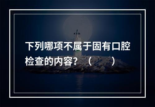 下列哪项不属于固有口腔检查的内容？（　　）