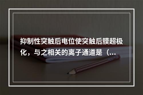 抑制性突触后电位使突触后膜超极化，与之相关的离子通道是（　　