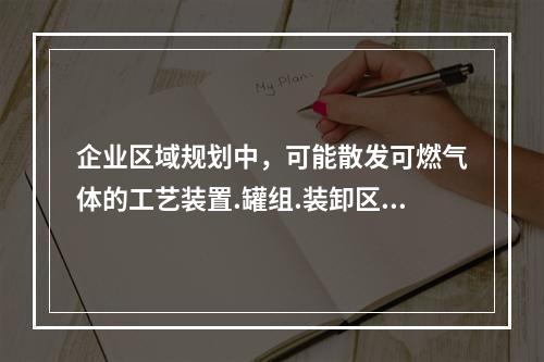 企业区域规划中，可能散发可燃气体的工艺装置.罐组.装卸区或全