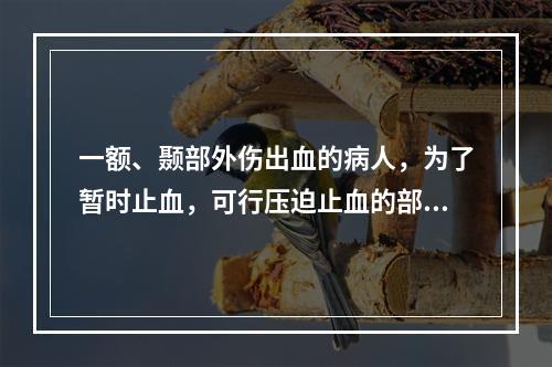 一额、颞部外伤出血的病人，为了暂时止血，可行压迫止血的部位为