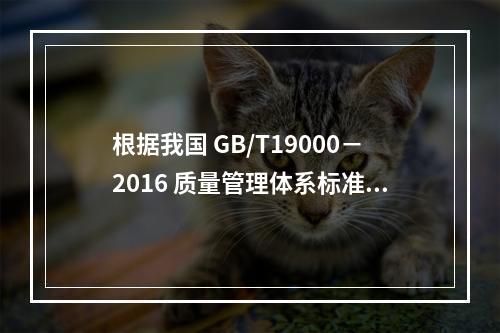 根据我国 GB/T19000－2016 质量管理体系标准，质