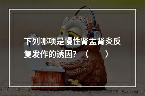 下列哪项是慢性肾盂肾炎反复发作的诱因？（　　）