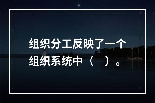 组织分工反映了一个组织系统中（　）。