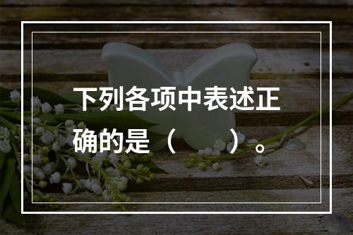 下列各项中表述正确的是（　　）。