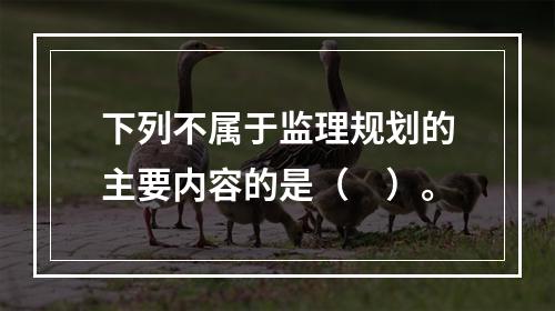 下列不属于监理规划的主要内容的是（　）。