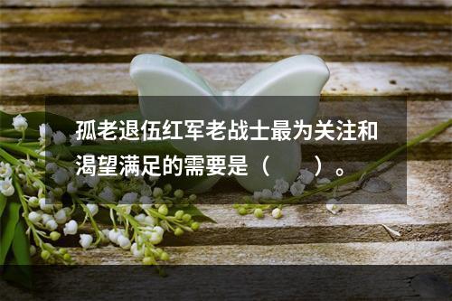 孤老退伍红军老战士最为关注和渴望满足的需要是（　　）。