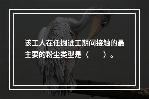 该工人在任掘进工期间接触的最主要的粉尘类型是（　　）。