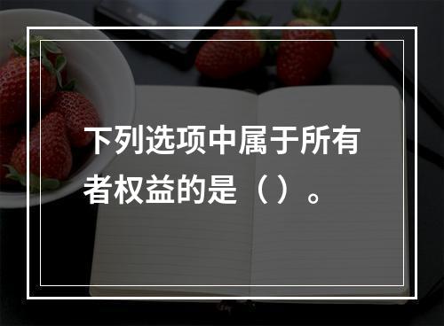 下列选项中属于所有者权益的是（ ）。