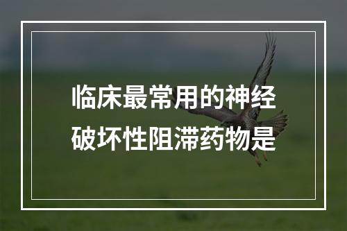 临床最常用的神经破坏性阻滞药物是