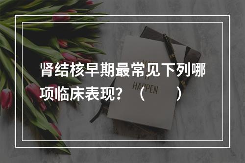 肾结核早期最常见下列哪项临床表现？（　　）