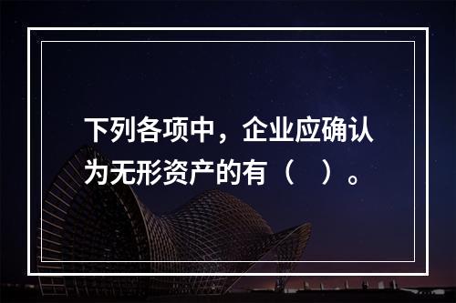 下列各项中，企业应确认为无形资产的有（　）。