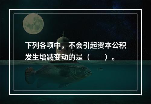 下列各项中，不会引起资本公积发生增减变动的是（　　）。