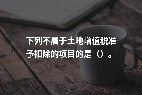 下列不属于土地增值税准予扣除的项目的是（）。