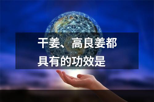 干姜、高良姜都具有的功效是