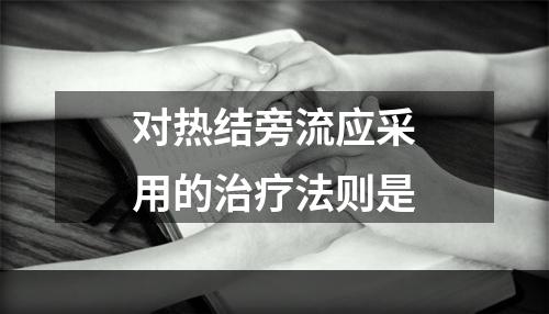 对热结旁流应采用的治疗法则是