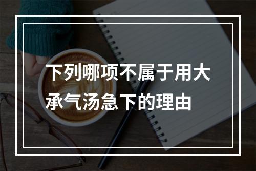 下列哪项不属于用大承气汤急下的理由