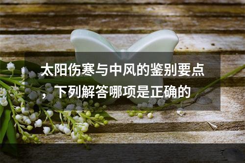 太阳伤寒与中风的鉴别要点，下列解答哪项是正确的