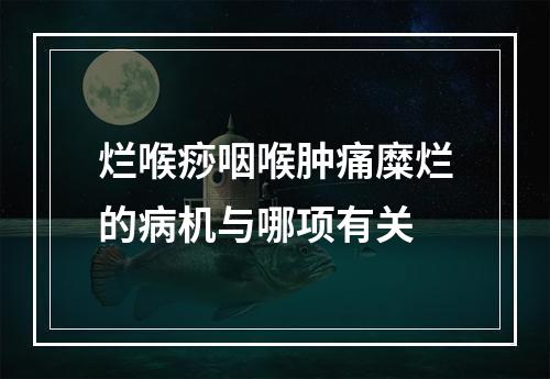 烂喉痧咽喉肿痛糜烂的病机与哪项有关