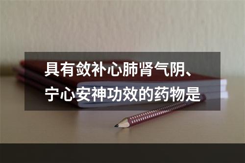 具有敛补心肺肾气阴、宁心安神功效的药物是