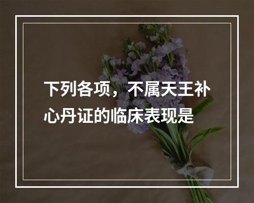 下列各项，不属天王补心丹证的临床表现是