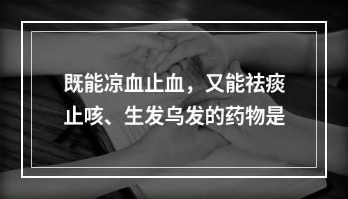 既能凉血止血，又能祛痰止咳、生发乌发的药物是