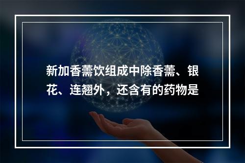 新加香薷饮组成中除香薷、银花、连翘外，还含有的药物是