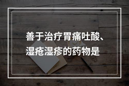 善于治疗胃痛吐酸、湿疮湿疹的药物是