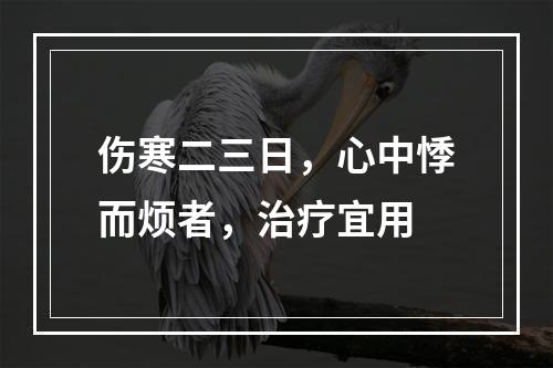 伤寒二三日，心中悸而烦者，治疗宜用