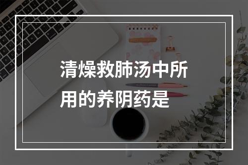 清燥救肺汤中所用的养阴药是