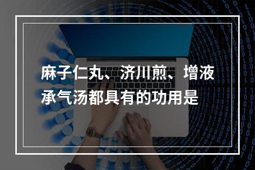 麻子仁丸、济川煎、增液承气汤都具有的功用是