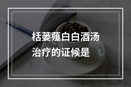 栝蒌薤白白酒汤治疗的证候是