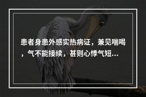 患者身患外感实热病证，兼见喘喝，气不能接续，甚则心悸气短。其