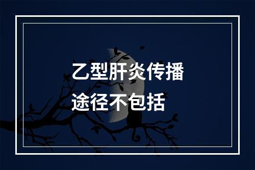 乙型肝炎传播途径不包括