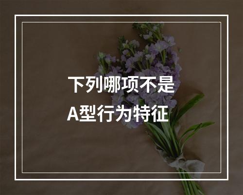 下列哪项不是A型行为特征