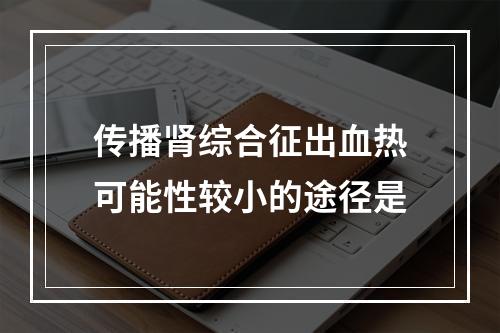 传播肾综合征出血热可能性较小的途径是