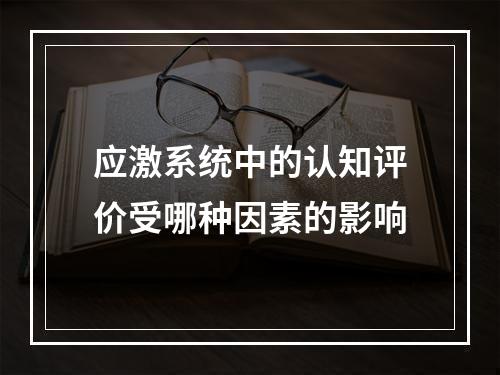 应激系统中的认知评价受哪种因素的影响