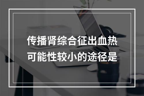 传播肾综合征出血热可能性较小的途径是