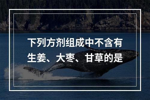 下列方剂组成中不含有生姜、大枣、甘草的是