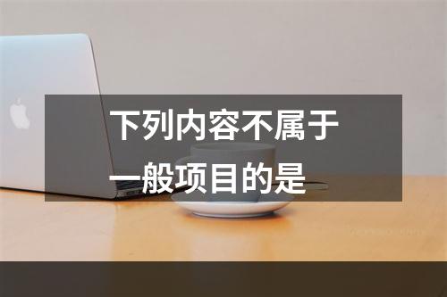 下列内容不属于一般项目的是