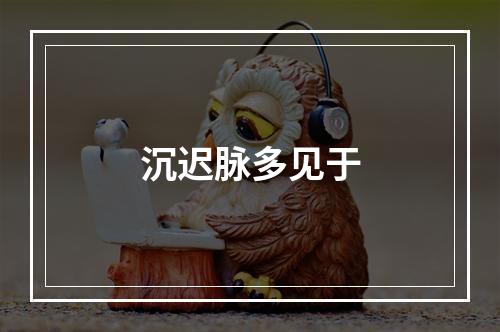 沉迟脉多见于