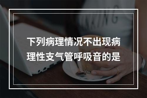 下列病理情况不出现病理性支气管呼吸音的是