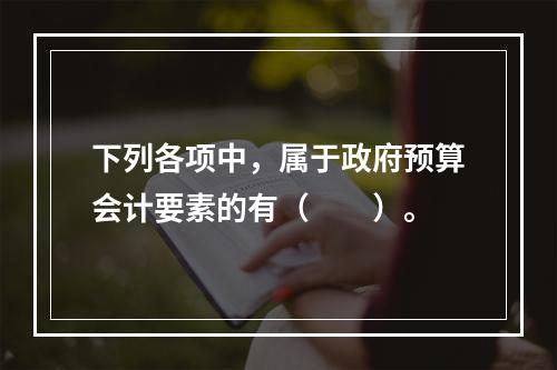 下列各项中，属于政府预算会计要素的有（　　）。