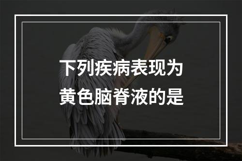 下列疾病表现为黄色脑脊液的是