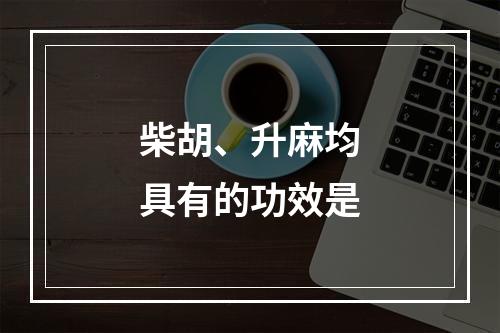 柴胡、升麻均具有的功效是