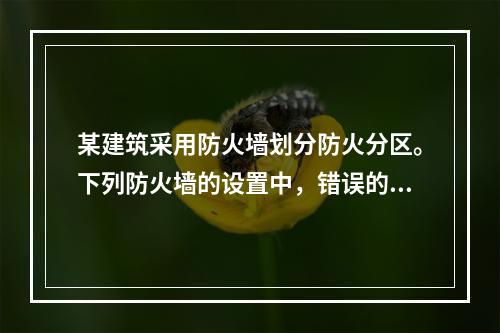 某建筑采用防火墙划分防火分区。下列防火墙的设置中，错误的是（