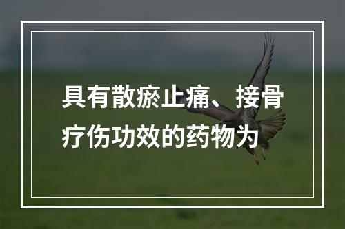 具有散瘀止痛、接骨疗伤功效的药物为